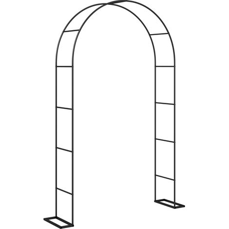 Arco da Giardino con Base per Piante Rampicanti per Cerimonie Compleanni ed Eventi in Metallo Nero (1/5)