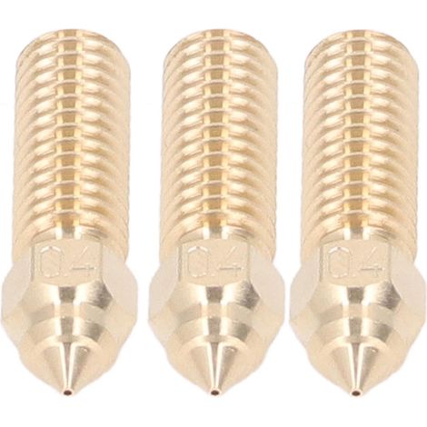 Kit de buses d'imprimante 3D, extrudeuse en laiton, résistant aux hautes températures, pour Creality K1, trou de 1.75 de diamètre, 0.4mm, 3 pièces (1/5)