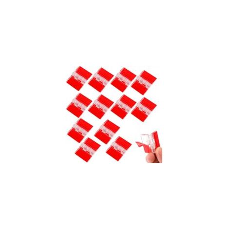 Set di 12 piccole cerniere autoadesive in acrilico trasparente, adatte per armadi, cassetti, mobili e scaffali, di dimensioni 35 x 25 mm. - Crezuo