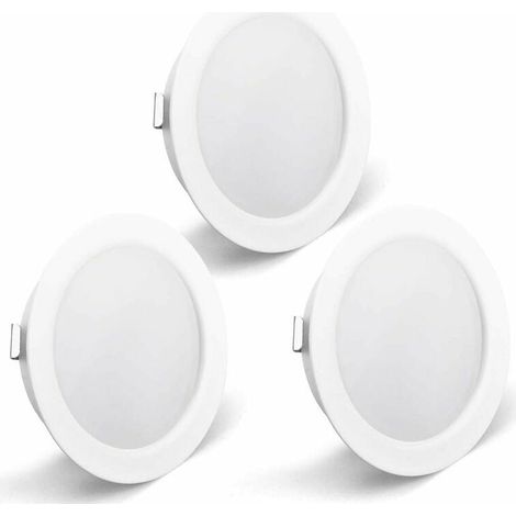 Set de 3 luminaires pour meuble LED 230V, 3,5W LED IP44 G4 15mm spots encastrables pour meuble plat, 3000K blanc chaud, hotte de cuisine, spot encastrable salle de bain (Blanc) (1/5)