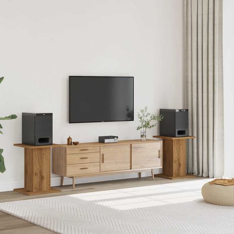 vidaXL Speaker Stands 2 pcs Artisan Oak 30x30x60 cm Engineered Wood