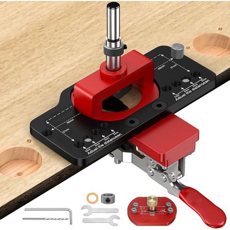 Cabinet hinge jig for 35mm hinges, aluminum alloy material with clamping function, concealed hinge jig fit (1/5)