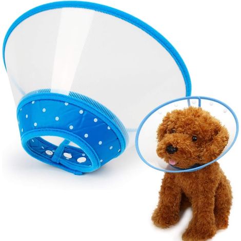 Collar de recuperación, borde suave y transpirable, cono de plástico ajustable, protección cervical postoperatoria, para perros y gatos. (1/5)