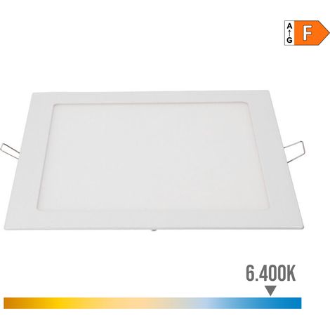 Downlight led empotrable cuadrado 20 w luz fría 6400 k 1500 lm blanco 22 x 22 cm (1/5)