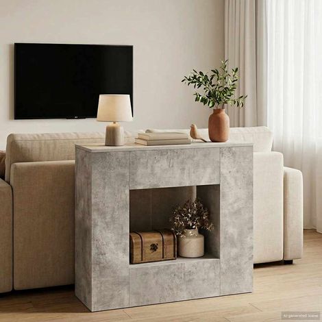 vidaXL  Console Table  Concrete Grey 82 x 29 x 74 cm Engineered Wood