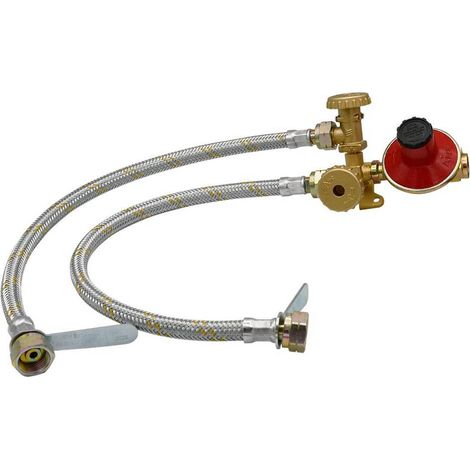Unidad de control de gas mini de 2 elementos sin manómetro – Preinstalada con regulador y mangueras