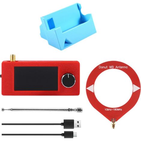 Dies ist ein Radioempfänger-Kit für den SI4732 mit einem 1,9-Zoll-Bildschirm, Kurzwellenempfang 10 kHz-180 MHz, FM/AM/LSB/USB, einem Ständer und einer Antenne.