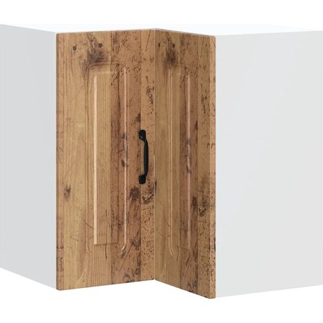 Mueble de cocina esquinero de diseño moderno ahorra espacio 57 x 57 x 60 cm madera de ingeniería acabado envejecido 020050030 (1/5)