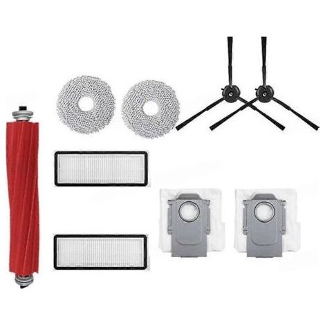 Accessoires pour aspirateur robot Roborock Qrevo Pro / Qrevo S / Qrevo MaxV : lingettes de nettoyage, filtre HEPA et ensemble de brosses latérales principales (1/5)