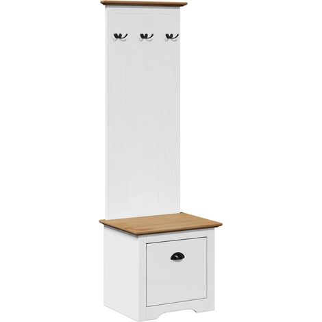 Armoire de couloir avec crochets BODO blanc marron 50x40x157 cm (1/5)