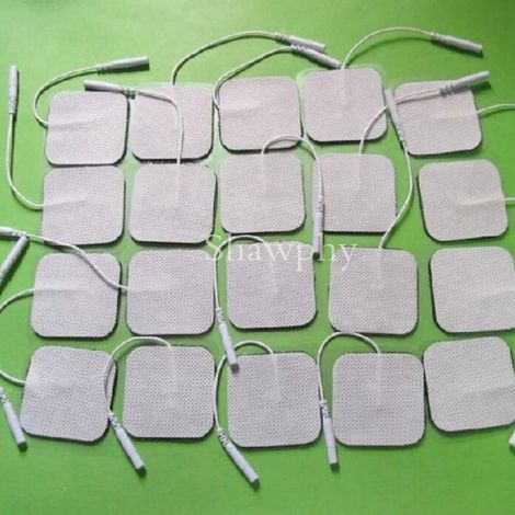 Filiyano-Lot de 20 électrodes TENS pour appareil de thérapie numérique TENS, massage corporel, stimulateur nerveux 5x5cm avec prise 2mm04072