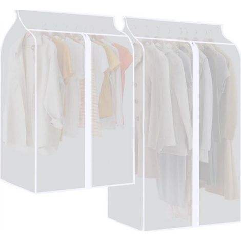 2 garment bags, dust cover with zipper, 60 x 50 x 90 cm + 60 x 50 x 110 cm (1/5)
