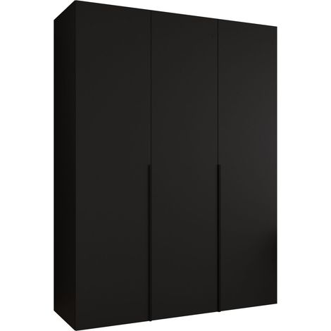 Armario Hartford 536, Negro, 202x150x52cm, Puertas de armario: Con bisagras, Número de estantes: 0 (1/5)