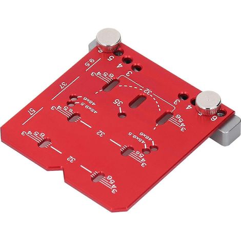 Scharnierpositionierungslineal, rot, 35 mm, verstellbar, Aluminiumlegierung, Schrankbeschläge, Werkzeug