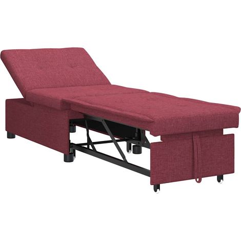 Schlafsofa Ausziehbar Weinrot 194 x 50 x 82 cm Stoff vidaXL