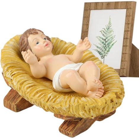 Figurine de Noël - KZQ - Enfant Jésus - Résine - Décoration de vacances - Cadeau idéal (1/5)