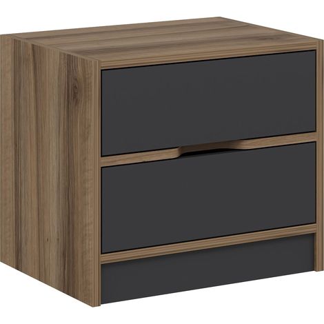 Comodino Legnago, 4 Cassetti, Apertura Scorrevole, Chiusura Scorrevole, 54x40x47h cm Nero Antracite