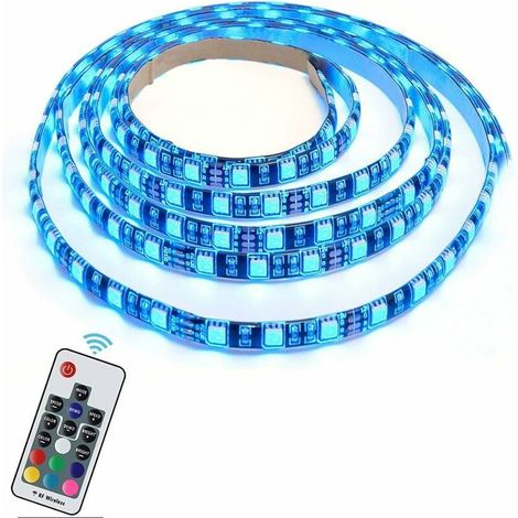RGB LED Strip, LED Backlight 30/60 LED 5050 Flexible USB RGB LED Strip Light with 5V USB Cable and Mini Controller for TV PC Computer Background Lighting (2m RGB + Remote) [Class energy A +] (1/5)
