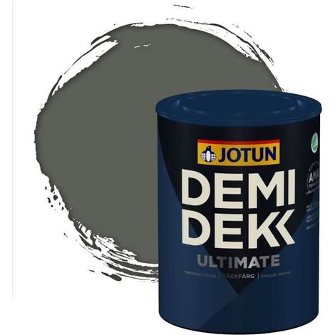 JOTUN - Peinture Bois, Lasure Opaque pour Extérieur et Intérieur Satinée - DEMI DEKK ULTIMATE - RAL 7009 - Gris Vert - 0,75L (1/2)