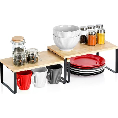 Wooden kitchen shelf 33.5x19.5x16 cm / 33.5x18.5x13.5 cm 2 pcs. (1/5)