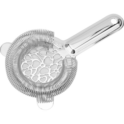 Passoire à Cocktail en Acier Inoxydable Brillant, Filtre à Glace pour Bartender Professionnel, Accessoire Bar Classique Argenté (1/5)