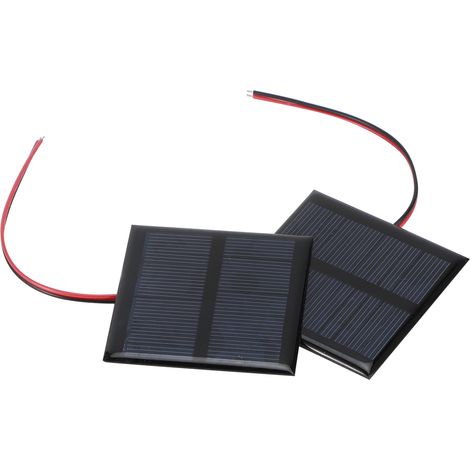 2Panneaux solaires 5.5V 0.6W, mini panneau solaire portable en polysilicium, recharge multifonction filaire, lot de 2 (1/5)