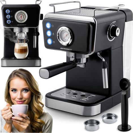 Berdsen Kaffeemaschine mit Milchaufschäumer, 20 bar, 1350 W
