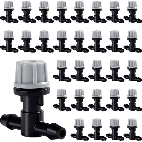30 Buse d'atomisation, Joints en T, Matériau PP, Diamètre 4-7mm, Pour Jardin, Serre, Pelouse (1/5)