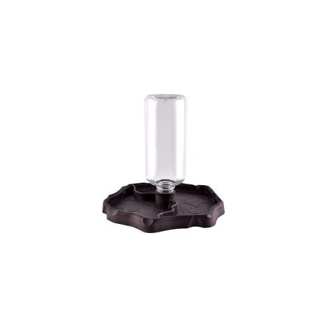 Distributeur d'eau pour Reptile, Abreuvoir Tortue, Mangeoire Gamelle Tortue Terrestre Distributeur 2 en 1 de Nourriture Anti Debordement Plastique Bol Accessoire - Brun