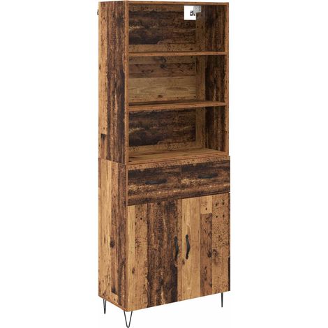 Maison Exclusive - Aparador alto con cajón 2 pcs Madera vieja Mad