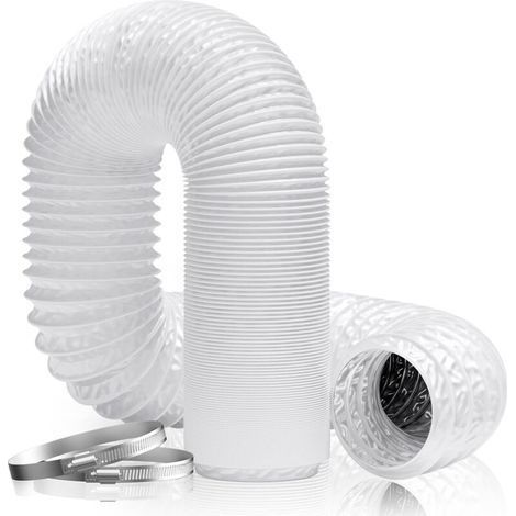 Conduit d'air Flexible Tuyau de Ventilation 150 mm x 5 m en Feuille d'aluminium et PVC pour Seche Linge, Ventilateur Extracteur Air (Ø150mm, 6 Mètres, Blanc) (1/5)