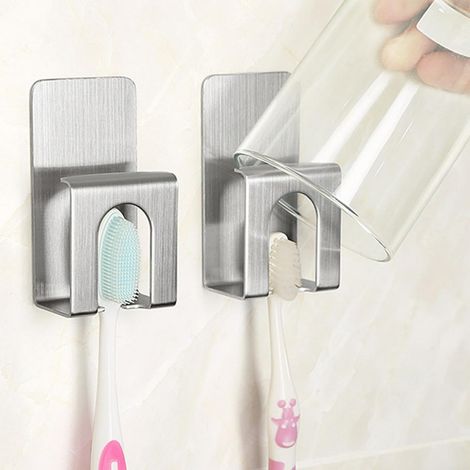 2 Porte-Brosses Inox 304 pour Brosse Électrique Mural T (1/5)