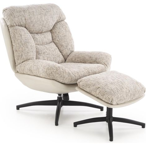 Sillón Houston 2029 , 98x78x90cm, Cuero ecológico + Tapiz, Patas: Metal, 0
