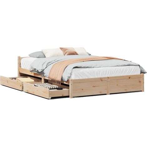Maison Exclusive - Letto senza Materasso 135x190 cm in Legno Massello di Pino