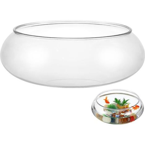 1 Vase Aquarium Plastique Transparent Rond 24x24x10cm Décoration Table Mariage Maison (1/5)