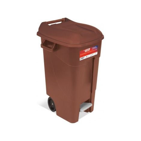 Contenedor Jardin 120l con Pedal Marron Eco 443237 TAYG
