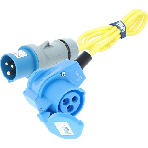 Kalle Verlängerungskabel CEE 230V 16A 2,5mm² Winkel Extreme Signal Gelb IP44 1,5 Meter