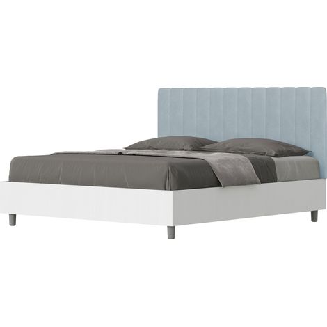 Letto Matrimoniale 160x190 cm Senza Rete Kaia Azzurro (1/5)