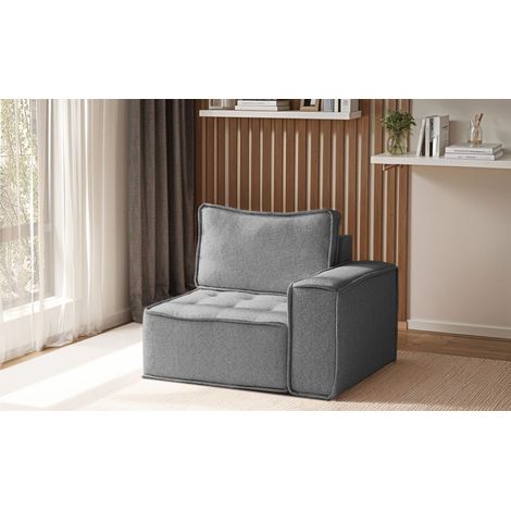 Sessel SANDE 1-Sitzer Modul Stoff Raven Grau Seite Rechts (1/5)