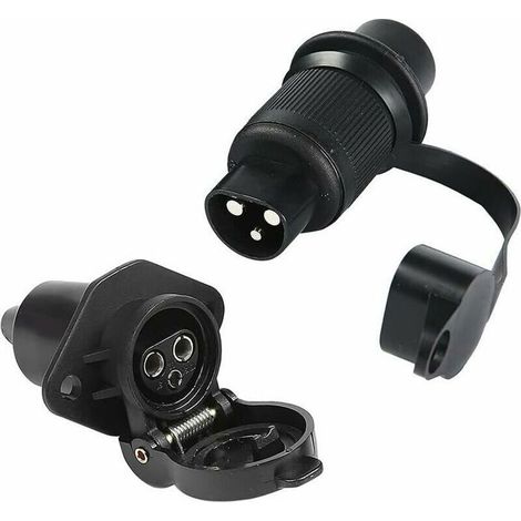 Prise remorque 3 broches étanche 12V, connecteur plug-and-play pour camions, bateaux, machines agricoles, résiste corrosion (1/5)