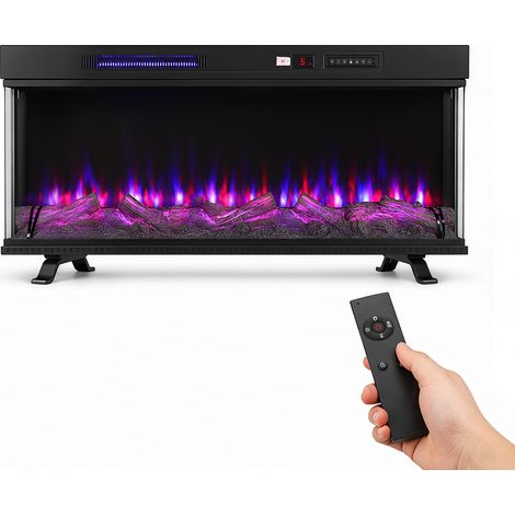 Jiubiaz Camino elettrico panoramico 36 pollici, vetro su 3 lati, 900/1800 W, telecomando e WiFi (1/5)