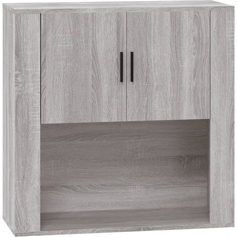 Armario de almacenamiento mural práctico 80 x 33 x 80 cm fabricado en madera de ingeniería Sonoma gris 020048279 (1/5)