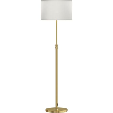 Lámpara de pie con mando a distancia, altura regulable, pantalla de tela, base metálica, brillo regulable, interruptor de pie, color dorado. Disponible en tienda. (1/5)