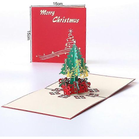 Carte de Noël 3D, cadeau original et optimiste pour le Nouvel An (sapin de Noël 1515cm)