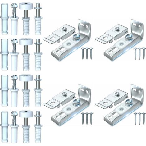 Kit de Réparation Porte Pliante 4 Pièces Support Pivot Roue pour Porte Placard Coulissante (1/4)