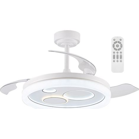 Ventilador LED aspas retráctiles Raina Blanco CCT Dim (50W) (1/5)