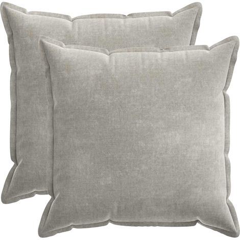 Kissenbezug 2 stk. HOUTEN Hellgrau 65 x 65 cm Chenille-Stoff vidaXL (1/5)