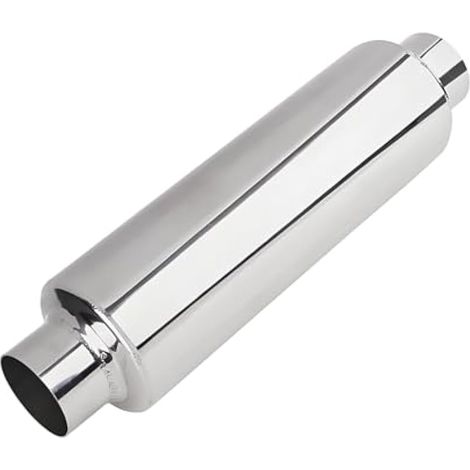 Silencieux, Silencieux Echappement Voiture en Acier Inoxydable de 305 mm avec Sortie D'air de 63 mm Echappement Voiture Universe Tuyau D'échappement à Passage Direct pour Divers Véhicules (1/5)