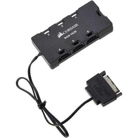 Hub pour ventilateurs Corsair à 6 ports avec LED RGB pour Corsair Lightning Node Pro Commander Crystal (1/5)