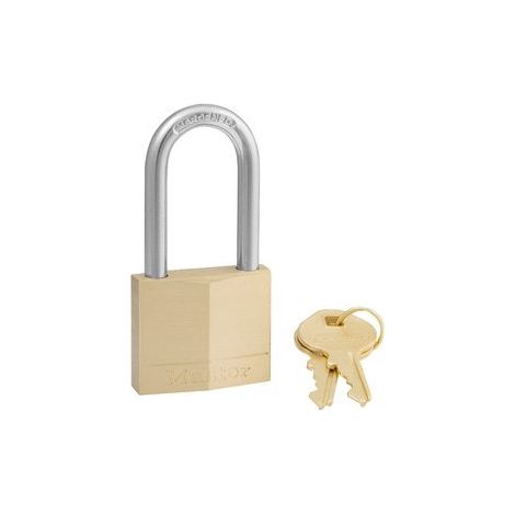 MASTER LOCK - LUCCHETTO IN OTTONE MASSICCIO - ARCO ACCIAIO TEMPERATO - 40x38x6 MM